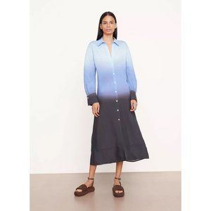 NWT Vince Dip-Dye Ombré Long Sleeve Shirt Dress Size XXS